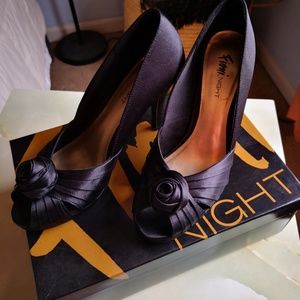 NEW Black Satin Heels